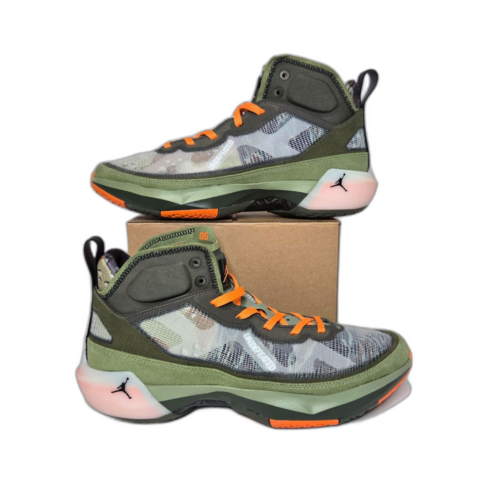 UNDEFEATED x Air Jordan 37 SP Flight Jacket Shoes | Men's Size 9 | Olive Orange